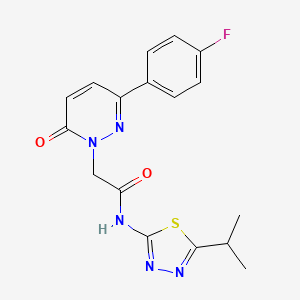 molecular formula C17H16FN5O2S B4516855 2-[3-(4-fluorophenyl)-6-oxo-1(6H)-pyridazinyl]-N-(5-isopropyl-1,3,4-thiadiazol-2-yl)acetamide 