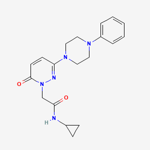 molecular formula C19H23N5O2 B4516856 N-cyclopropyl-2-[6-oxo-3-(4-phenyl-1-piperazinyl)-1(6H)-pyridazinyl]acetamide 