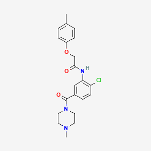 molecular formula C21H24ClN3O3 B4516858 N-{2-chloro-5-[(4-methyl-1-piperazinyl)carbonyl]phenyl}-2-(4-methylphenoxy)acetamide 