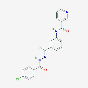 molecular formula C21H17ClN4O2 B451686 N-{3-[N-(4-chlorobenzoyl)ethanehydrazonoyl]phenyl}nicotinamide 