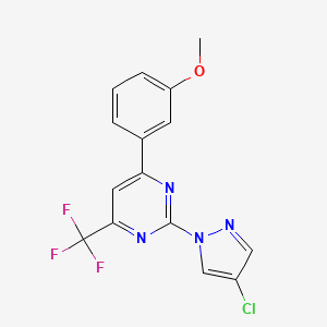 2-(4-chloro-1H-pyrazol-1-yl)-4-(3-methoxyphenyl)-6-(trifluoromethyl)pyrimidine