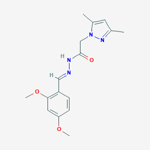molecular formula C16H20N4O3 B451687 N'-(2,4-dimethoxybenzylidene)-2-(3,5-dimethyl-1H-pyrazol-1-yl)acetohydrazide 