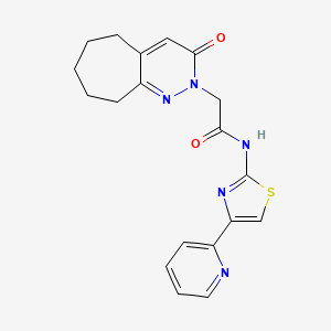 2-(3-oxo-3,5,6,7,8,9-hexahydro-2H-cyclohepta[c]pyridazin-2-yl)-N-[4-(2-pyridinyl)-1,3-thiazol-2-yl]acetamide