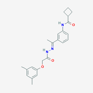 molecular formula C23H27N3O3 B451689 N-(3-{N-[(3,5-dimethylphenoxy)acetyl]ethanehydrazonoyl}phenyl)cyclobutanecarboxamide 