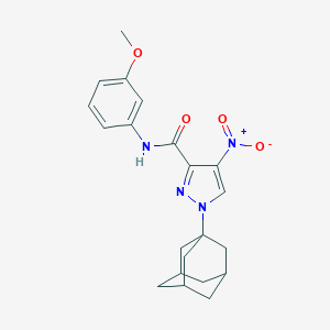 molecular formula C21H24N4O4 B451691 1-(1-adamantyl)-4-nitro-N-(3-methoxyphenyl)-1H-pyrazole-3-carboxamide 