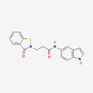 N-(1H-indol-5-yl)-3-(3-oxo-1,2-benzothiazol-2(3H)-yl)propanamide