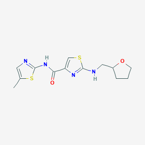 molecular formula C13H16N4O2S2 B4516942 N-(5-methyl-1,3-thiazol-2-yl)-2-[(tetrahydro-2-furanylmethyl)amino]-1,3-thiazole-4-carboxamide 