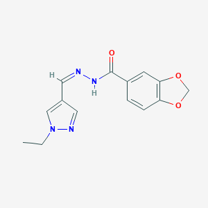 N'-[(Z)-(1-ethyl-1H-pyrazol-4-yl)methylidene]-1,3-benzodioxole-5-carbohydrazide