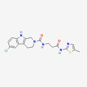 molecular formula C19H20ClN5O2S B4516972 6-chloro-N-{3-[(5-methyl-1,3-thiazol-2-yl)amino]-3-oxopropyl}-1,3,4,9-tetrahydro-2H-beta-carboline-2-carboxamide 