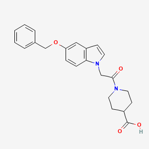 molecular formula C23H24N2O4 B4516989 1-{[5-(benzyloxy)-1H-indol-1-yl]acetyl}-4-piperidinecarboxylic acid 