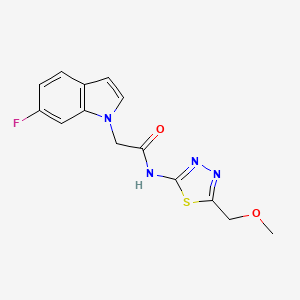 2-(6-fluoro-1H-indol-1-yl)-N-[5-(methoxymethyl)-1,3,4-thiadiazol-2-yl]acetamide