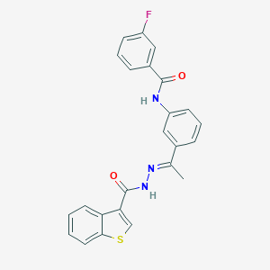 N-{3-[N-(1-benzothien-3-ylcarbonyl)ethanehydrazonoyl]phenyl}-3-fluorobenzamide