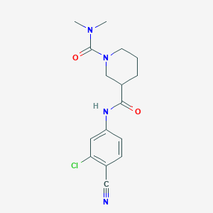 molecular formula C16H19ClN4O2 B4517038 N~3~-(3-chloro-4-cyanophenyl)-N~1~,N~1~-dimethyl-1,3-piperidinedicarboxamide 