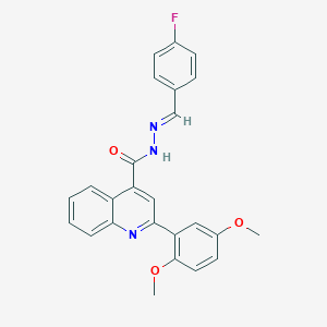 molecular formula C25H20FN3O3 B451704 2-(2,5-dimethoxyphenyl)-N'-(4-fluorobenzylidene)-4-quinolinecarbohydrazide 