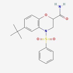 6-tert-butyl-4-(phenylsulfonyl)-3,4-dihydro-2H-1,4-benzoxazine-2-carboxamide