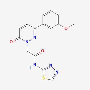 molecular formula C15H13N5O3S B4517099 2-[3-(3-methoxyphenyl)-6-oxo-1(6H)-pyridazinyl]-N-1,3,4-thiadiazol-2-ylacetamide 