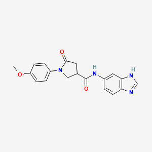 molecular formula C19H18N4O3 B4517118 N-1H-benzimidazol-6-yl-1-(4-methoxyphenyl)-5-oxo-3-pyrrolidinecarboxamide 