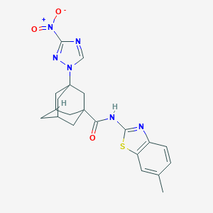 3-{3-nitro-1H-1,2,4-triazol-1-yl}-N-(6-methyl-1,3-benzothiazol-2-yl)-1-adamantanecarboxamide