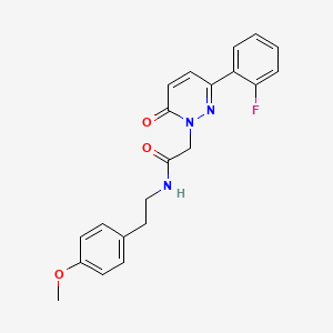 molecular formula C21H20FN3O3 B4517181 2-[3-(2-fluorophenyl)-6-oxo-1(6H)-pyridazinyl]-N-[2-(4-methoxyphenyl)ethyl]acetamide 