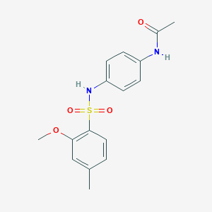 molecular formula C16H18N2O4S B4517189 N-(4-{[(2-methoxy-4-methylphenyl)sulfonyl]amino}phenyl)acetamide 