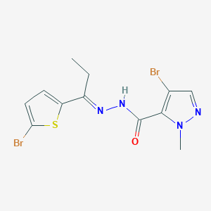 molecular formula C12H12Br2N4OS B451724 4-bromo-N'-[1-(5-bromo-2-thienyl)propylidene]-1-methyl-1H-pyrazole-5-carbohydrazide 