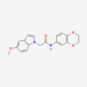 molecular formula C19H18N2O4 B4517262 N-(2,3-dihydro-1,4-benzodioxin-6-yl)-2-(5-methoxy-1H-indol-1-yl)acetamide 