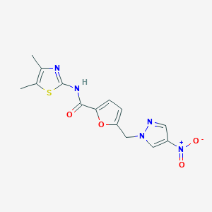 N-(4,5-dimethyl-1,3-thiazol-2-yl)-5-({4-nitro-1H-pyrazol-1-yl}methyl)-2-furamide