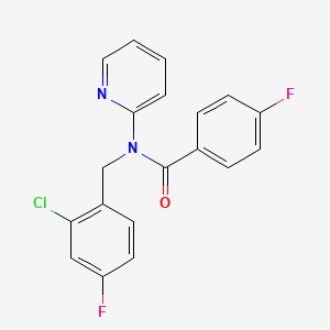 molecular formula C19H13ClF2N2O B4517281 N-(2-chloro-4-fluorobenzyl)-4-fluoro-N-2-pyridinylbenzamide 