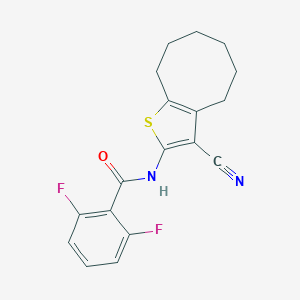 molecular formula C18H16F2N2OS B451730 N-(3-cyano-4,5,6,7,8,9-hexahydrocycloocta[b]thiophen-2-yl)-2,6-difluorobenzamide 