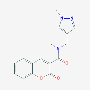 molecular formula C16H15N3O3 B451734 N-methyl-N-[(1-methyl-1H-pyrazol-4-yl)methyl]-2-oxo-2H-chromene-3-carboxamide 
