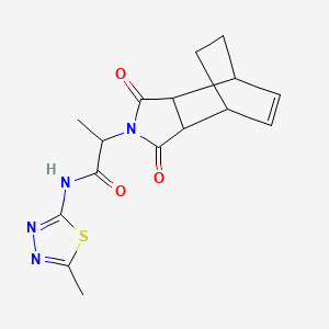 molecular formula C16H18N4O3S B4517362 2-(1,3-dioxo-1,3,3a,4,7,7a-hexahydro-2H-4,7-ethanoisoindol-2-yl)-N-(5-methyl-1,3,4-thiadiazol-2-yl)propanamide 