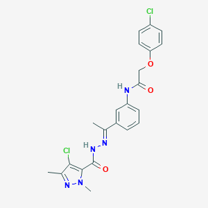 N-(3-{N-[(4-chloro-1,3-dimethyl-1H-pyrazol-5-yl)carbonyl]ethanehydrazonoyl}phenyl)-2-(4-chlorophenoxy)acetamide