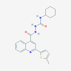 molecular formula C22H24N4O2S B451743 N-cyclohexyl-2-{[2-(5-methylthiophen-2-yl)quinolin-4-yl]carbonyl}hydrazinecarboxamide 