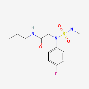 molecular formula C13H20FN3O3S B4517435 N~2~-[(dimethylamino)sulfonyl]-N~2~-(4-fluorophenyl)-N~1~-propylglycinamide 