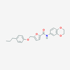 molecular formula C23H23NO5 B451748 N-(2,3-dihydro-1,4-benzodioxin-6-yl)-5-[(4-propylphenoxy)methyl]furan-2-carboxamide 