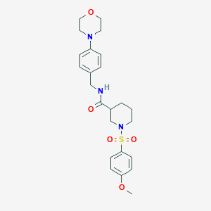 molecular formula C24H31N3O5S B4517497 1-[(4-methoxyphenyl)sulfonyl]-N-[4-(4-morpholinyl)benzyl]-3-piperidinecarboxamide 