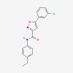 molecular formula C18H15ClN2O2 B4517512 5-(3-chlorophenyl)-N-(4-ethylphenyl)-3-isoxazolecarboxamide 