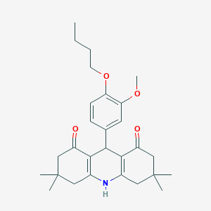 molecular formula C28H37NO4 B451752 9-(4-butoxy-3-methoxyphenyl)-3,3,6,6-tetramethyl-3,4,6,7,9,10-hexahydro-1,8(2H,5H)-acridinedione 