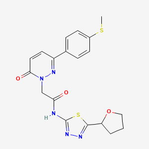 2-{3-[4-(methylsulfanyl)phenyl]-6-oxopyridazin-1(6H)-yl}-N-[(2E)-5-(tetrahydrofuran-2-yl)-1,3,4-thiadiazol-2(3H)-ylidene]acetamide