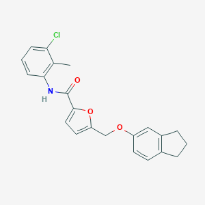 molecular formula C22H20ClNO3 B451755 N-(3-chloro-2-methylphenyl)-5-[(2,3-dihydro-1H-inden-5-yloxy)methyl]-2-furamide 