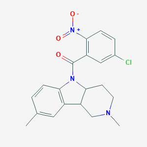molecular formula C20H20ClN3O3 B451756 5-{5-chloro-2-nitrobenzoyl}-2,8-dimethyl-2,3,4,4a,5,9b-hexahydro-1H-pyrido[4,3-b]indole 