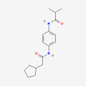 molecular formula C17H24N2O2 B4517593 N-{4-[(cyclopentylacetyl)amino]phenyl}-2-methylpropanamide 