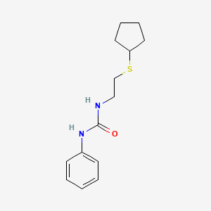 molecular formula C14H20N2OS B4517601 N-[2-(cyclopentylthio)ethyl]-N'-phenylurea 