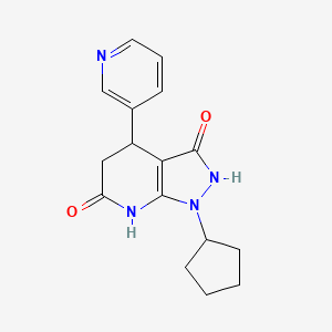 1-cyclopentyl-4-(3-pyridinyl)-4,7-dihydro-1H-pyrazolo[3,4-b]pyridine-3,6(2H,5H)-dione