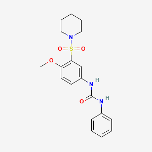 molecular formula C19H23N3O4S B4517622 N-[4-methoxy-3-(1-piperidinylsulfonyl)phenyl]-N'-phenylurea 