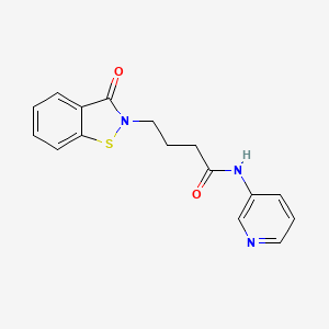 molecular formula C16H15N3O2S B4517637 4-(3-oxo-1,2-benzisothiazol-2(3H)-yl)-N-3-pyridinylbutanamide 