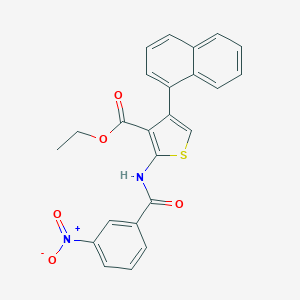 molecular formula C24H18N2O5S B451764 Ethyl 2-({3-nitrobenzoyl}amino)-4-(1-naphthyl)-3-thiophenecarboxylate 