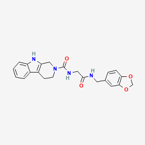 N-{2-[(1,3-benzodioxol-5-ylmethyl)amino]-2-oxoethyl}-1,3,4,9-tetrahydro-2H-beta-carboline-2-carboxamide