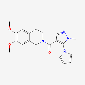 (6,7-dimethoxy-3,4-dihydroisoquinolin-2(1H)-yl)(1-methyl-5-(1H-pyrrol-1-yl)-1H-pyrazol-4-yl)methanone