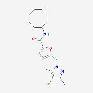 5-[(4-bromo-3,5-dimethyl-1H-pyrazol-1-yl)methyl]-N-cyclooctyl-2-furamide